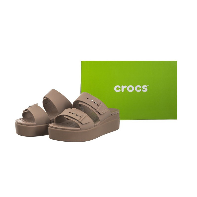 Crocs Brooklyn Buckle Low Wedge Bone 207431-2Q9 (CR293-c) Sieviešu apavi/Flip Flops