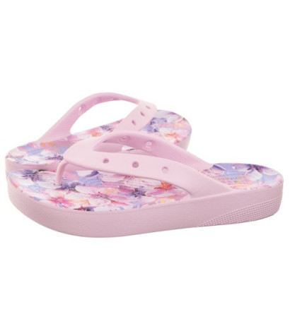 Crocs Classic Platform Cherry Blossom Flip Ballerina Pink/Flor 208834-6W8 (CR297-a) šlepetės