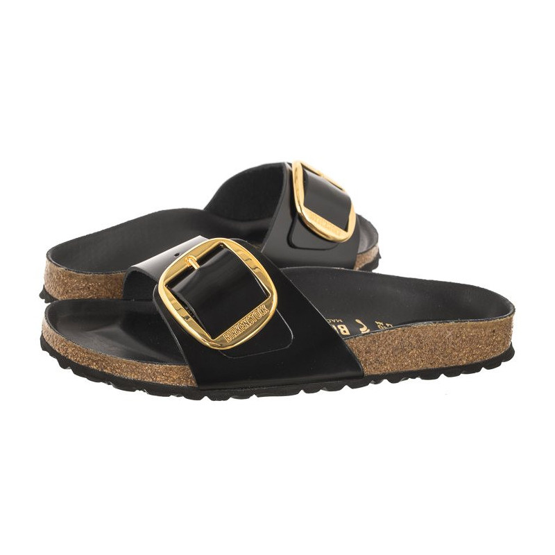 Birkenstock Madrid Big Buckle High-Shine Black 1022650 (BK238-a) Women's Shoes/Flip Flops