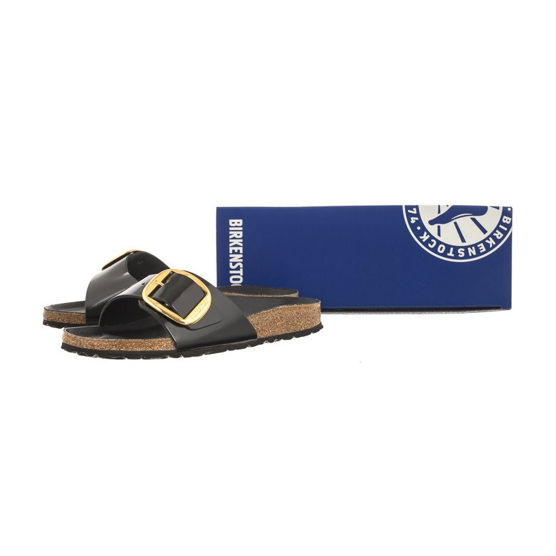 Birkenstock Madrid Big Buckle High-Shine Black 1022650 (BK238-a) Sieviešu apavi/Flip Flops