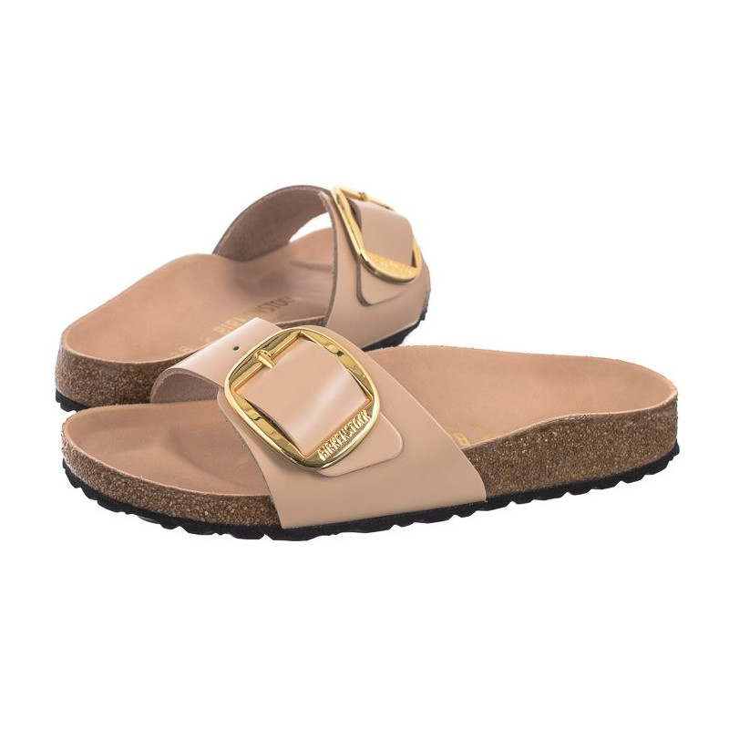 Birkenstock Madrid Big Buckle High-Shine New Beige 1026496 (BK238-b) Sieviešu apavi/Flip Flops