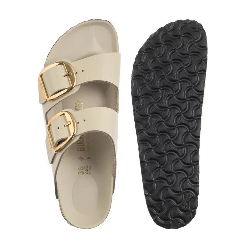 Birkenstock Arizona Big Buckle High-Shine Ecru 1026128 (BK239-g) Sieviešu apavi/Flip Flops