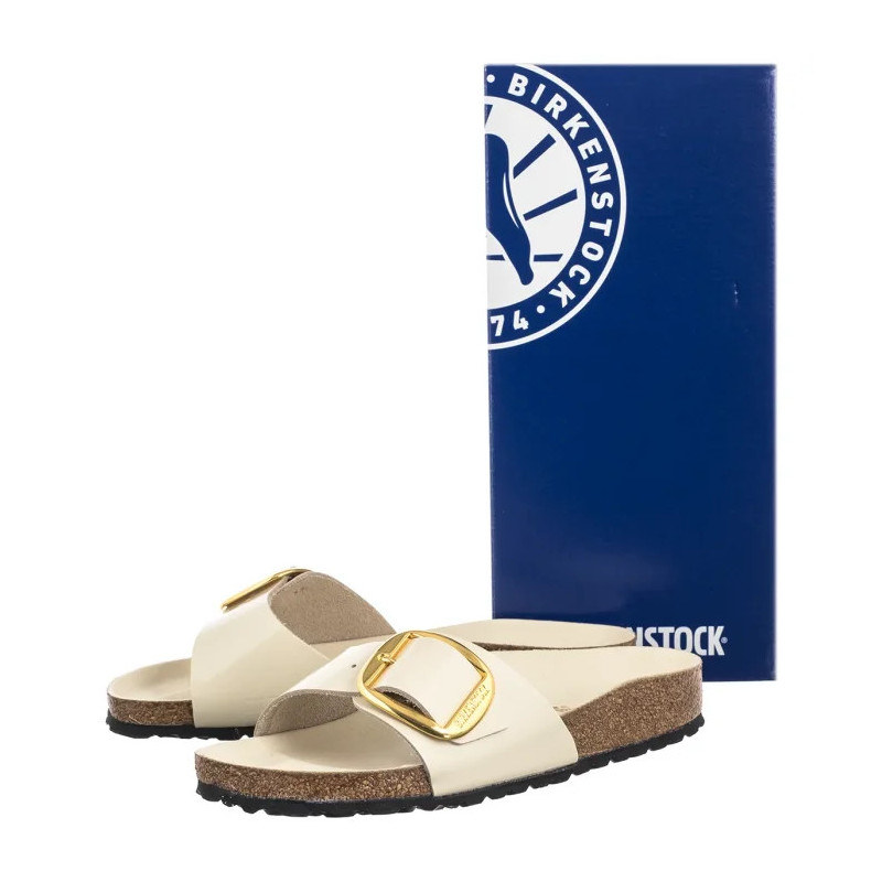 Birkenstock Madrid Big Buckle High-Shine Ecru 1025298 (BK238-g) Naiste kingad/klappide klapid