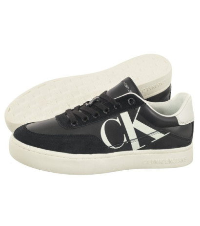 Calvin Klein Classic Cupsole Laceup Mix Lth Black/Bright White/Silver YW0YW01057 BEH (CK353-a) sporta apavi