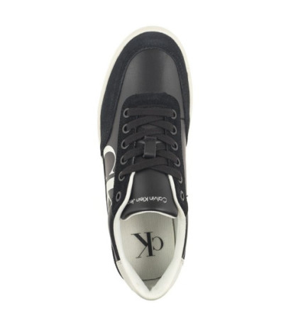 Calvin Klein Classic Cupsole Laceup Mix Lth Black/Bright White/Silver YW0YW01057 BEH (CK353-a) sports Shoes
