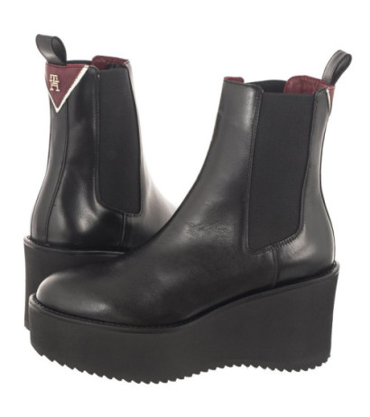 Tommy Hilfiger Elevated Wedge Bootie Black FW0FW07857 BDS (TH861-a) batai