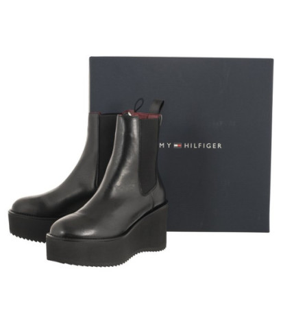 Tommy Hilfiger Elevated Wedge Bootie Black FW0FW07857 BDS (TH861-a) Boots