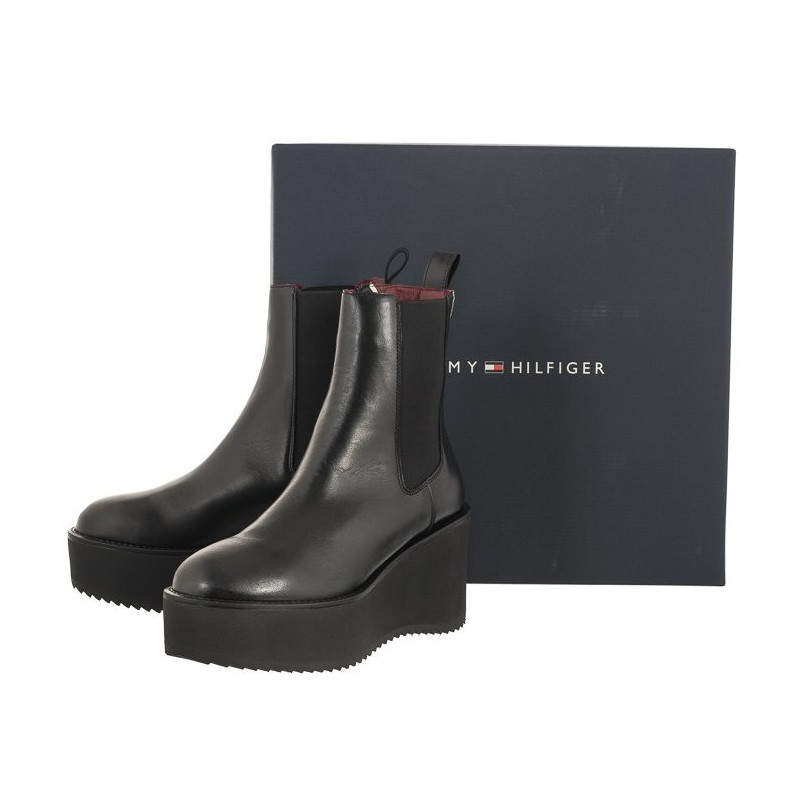 Tommy Hilfiger Elevated Wedge Bootie Black FW0FW07857 BDS (TH861-a) Boots