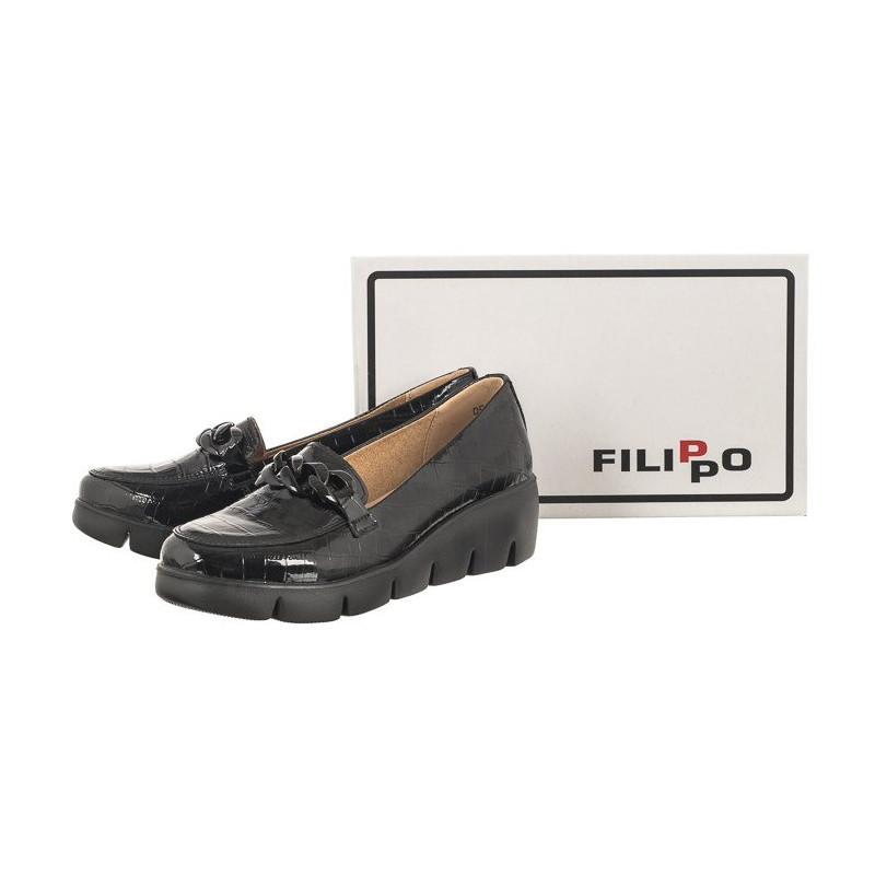 Filippo Czarne Lakierowane DP4128/23 BK (FO52-a) kurpes