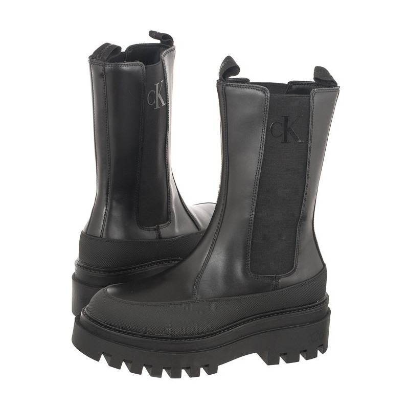 Calvin Klein Flatform Chelsea Boot Lth Wn Triple Black YW0YW01111 0GT (CK386-a) kurpes