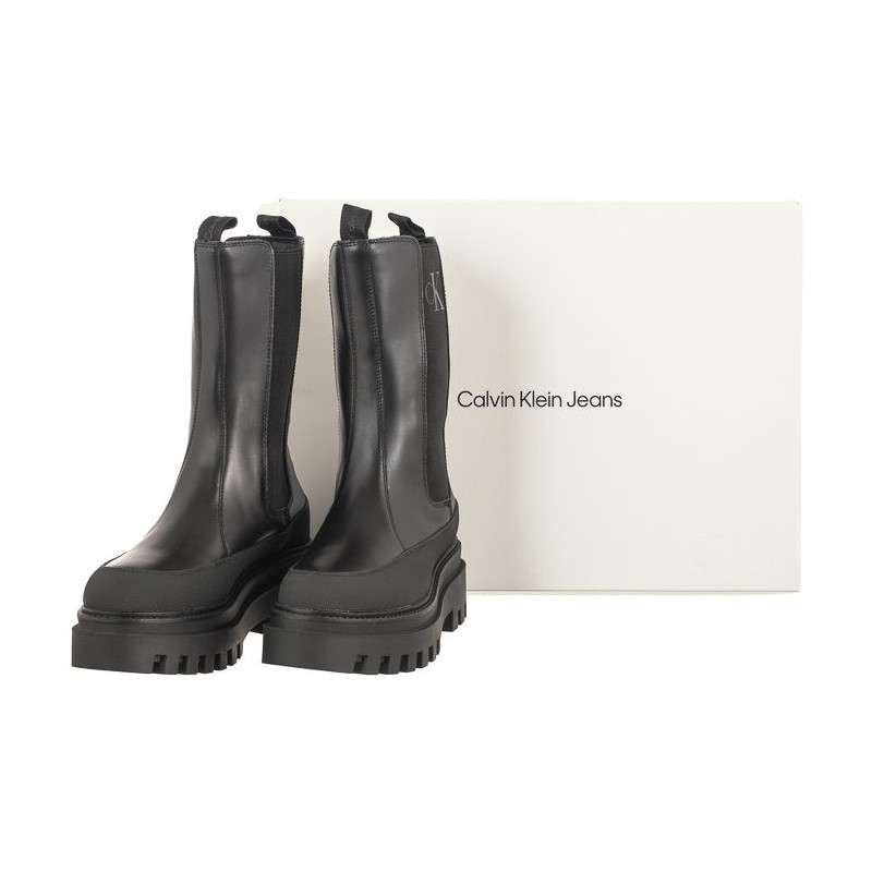 Calvin Klein Flatform Chelsea Boot Lth Wn Triple Black YW0YW01111 0GT (CK386-a) bateliai