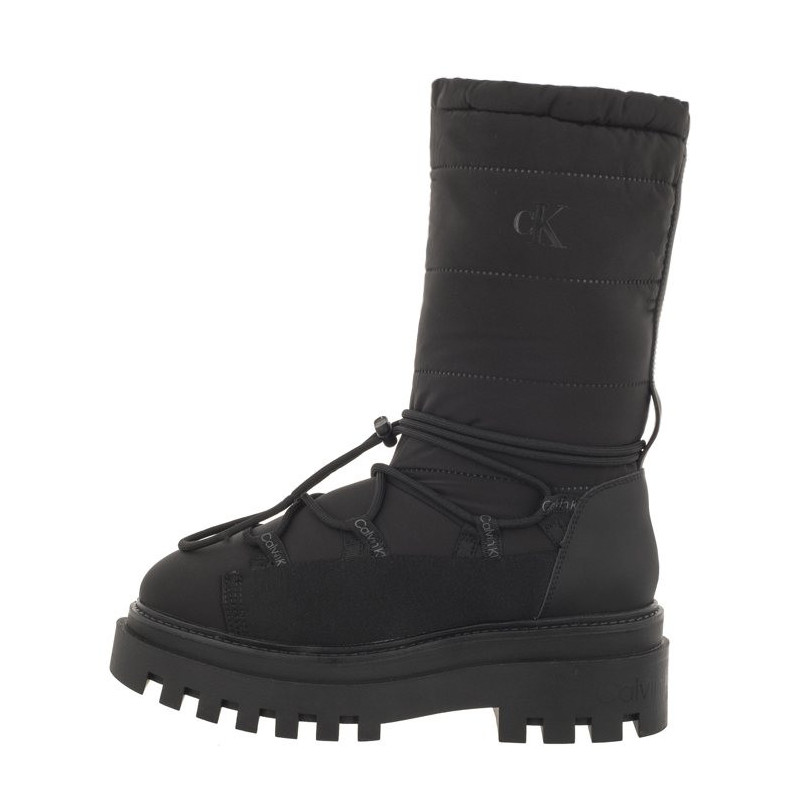 Calvin Klein Flatform Snow Boot Nylon Wn Triple Black YW0YW01146 0GT (CK399-a) zābaki