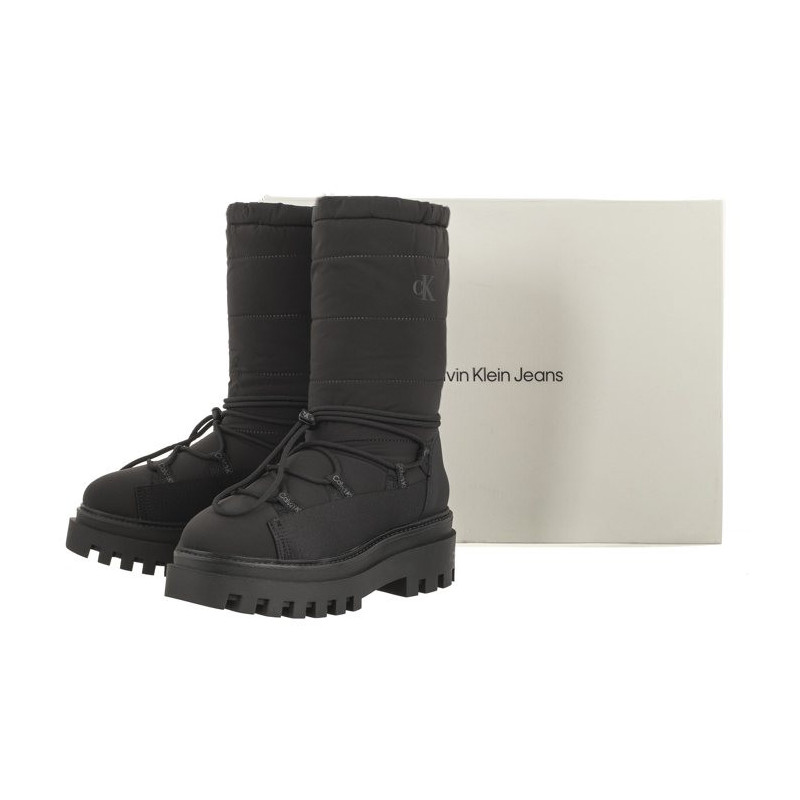 Calvin Klein Flatform Snow Boot Nylon Wn Triple Black YW0YW01146 0GT (CK399-a) batai