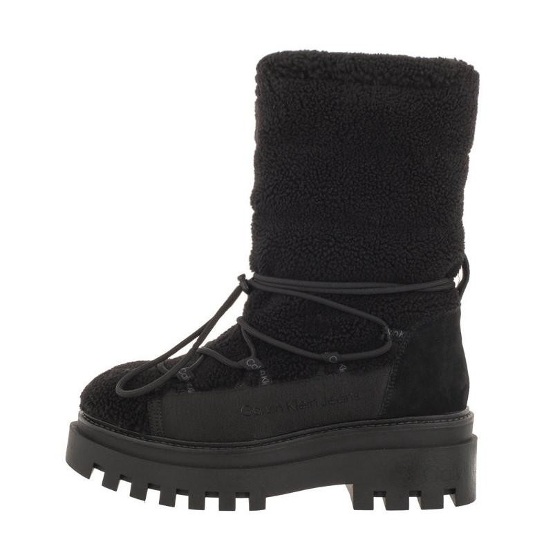 Calvin Klein Flatform Snow Boot Sherpa Wn Triple Black YW0YW01195 0GT (CK410-a) batai