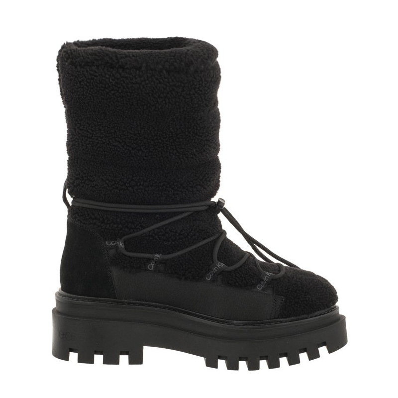 Calvin Klein Flatform Snow Boot Sherpa Wn Triple Black YW0YW01195 0GT (CK410-a) batai