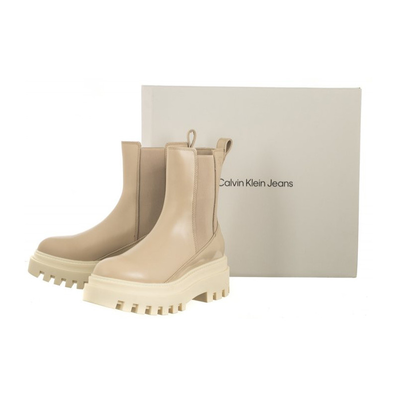 Calvin Klein Chunky Boot Chelsea Lth Mg Sat Cement YW0YW01286 PA5 (CK413-a) kurpes