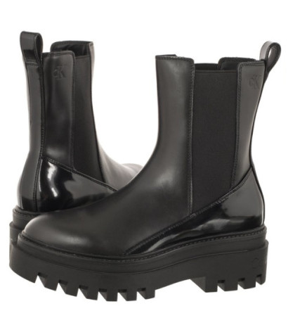 Calvin Klein Chunky Boot Chelsea Lth Mg Sat Triple Black YW0YW01286 0GT (CK413-b) kurpes