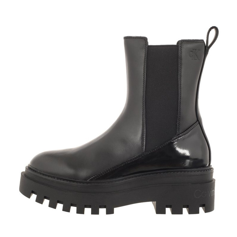 Calvin Klein Chunky Boot Chelsea Lth Mg Sat Triple Black YW0YW01286 0GT (CK413-b) kurpes