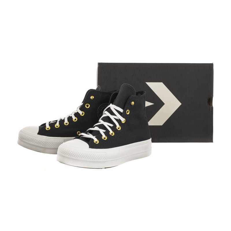 Converse CTAS Lift Hi Black/White/Gold A05453C (CO647-a) apavi