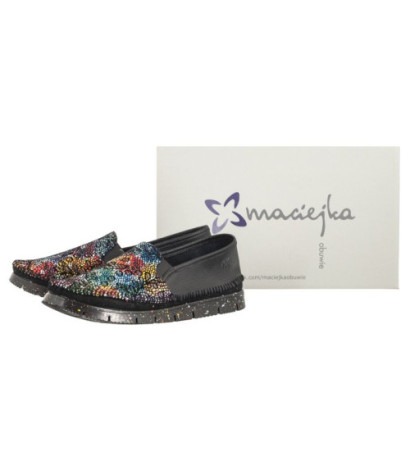 Maciejka Czarne/Kwiaty 03512-56/00-0 (MA1168-a) kingad