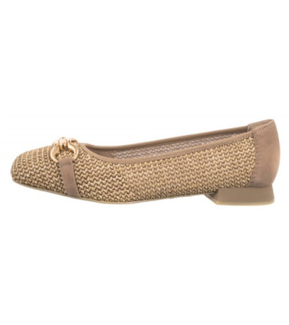 Caprice Beżowe 9-22503-42 311 Bark Comb (CP396-b) ballerinas