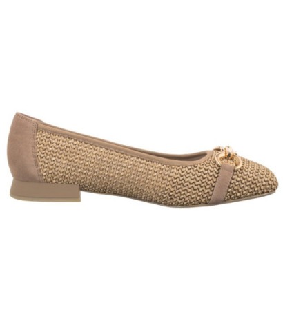 Caprice Beżowe 9-22503-42 311 Bark Comb (CP396-b) ballerinas