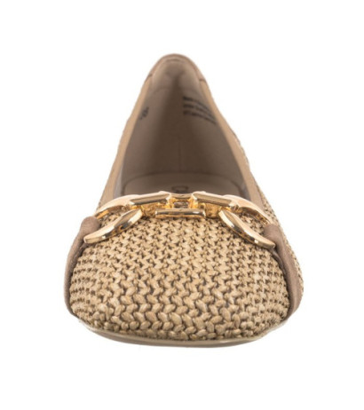 Caprice Beżowe 9-22503-42 311 Bark Comb (CP396-b) ballerinas