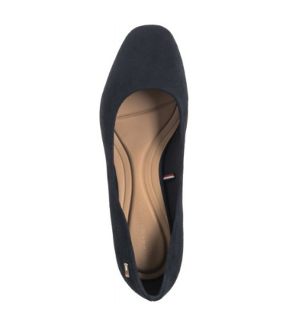 Tommy Hilfiger TH Suede Mid Heel Block Pump Space Blue FW0FW07717 DW6 (TH1027-a) kingad