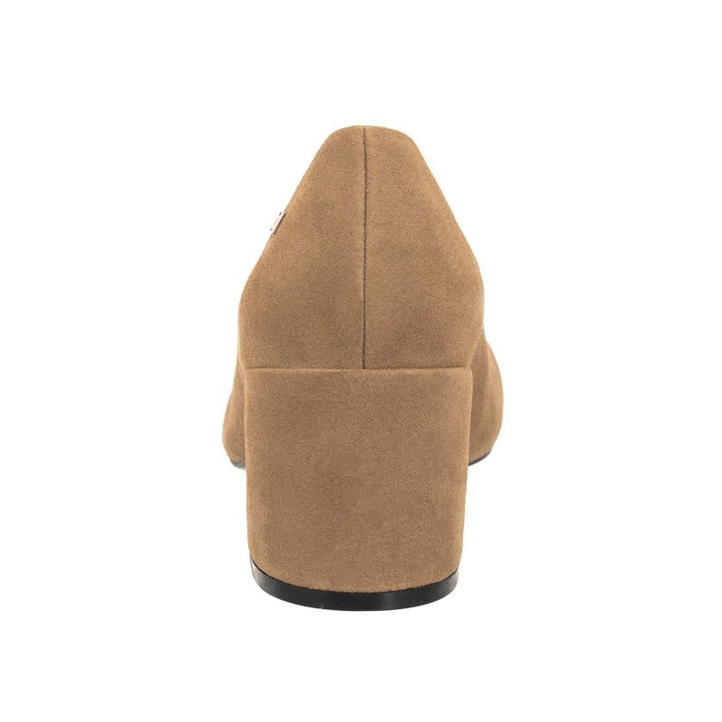 Tommy Hilfiger TH Suede Mid Heel Block Pump Classic Khaki FW0FW07717 RBL (TH1027-b) shoes