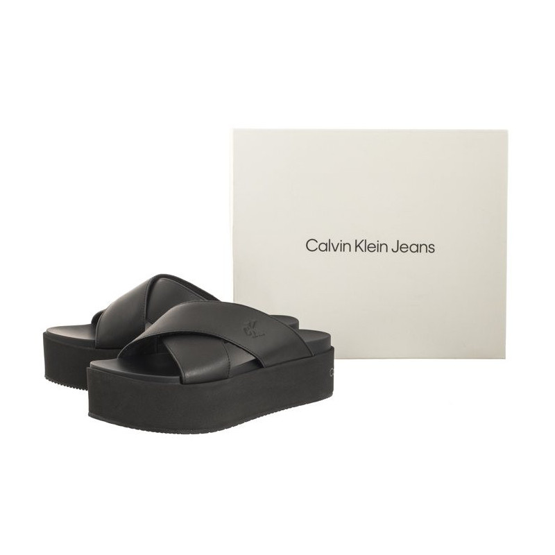 Calvin Klein Flatform Cross MG UC Triple Black YW0YW01349 0GT (CK466-a) kurpes
