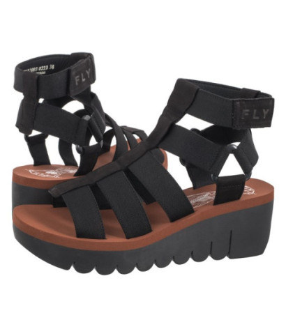 FLY London Yufi Cupi/Elas Blk/Blk/Brick P145032003 (FL401-a) shoes