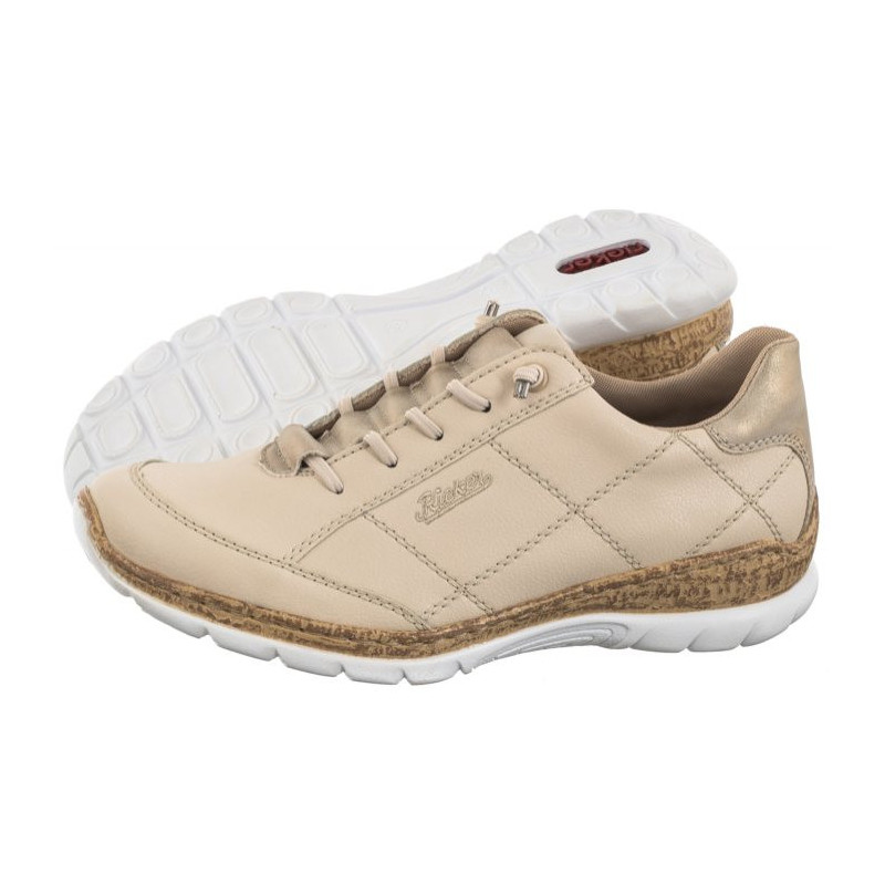 Rieker Beżowe N4268-60 Beige (RI156-a) kurpes