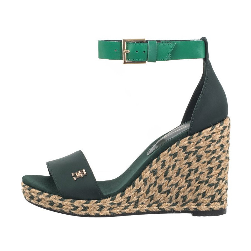 Tommy Hilfiger Colorful High Wedge Satin Sandal Hunter FW0FW07914 MBP (TH1057-a) batai