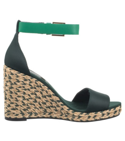 Tommy Hilfiger Colorful High Wedge Satin Sandal Hunter FW0FW07914 MBP (TH1057-a) shoes