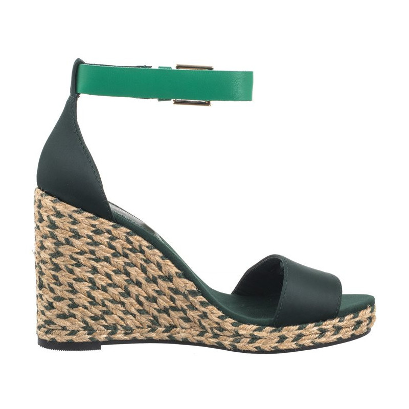 Tommy Hilfiger Colorful High Wedge Satin Sandal Hunter FW0FW07914 MBP (TH1057-a) batai