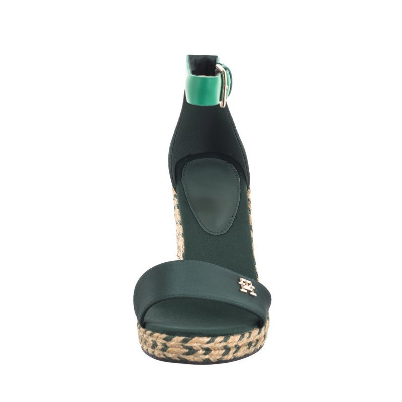Tommy Hilfiger Colorful High Wedge Satin Sandal Hunter FW0FW07914 MBP (TH1057-a) batai