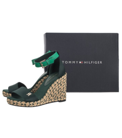 Tommy Hilfiger Colorful High Wedge Satin Sandal Hunter FW0FW07914 MBP (TH1057-a) shoes