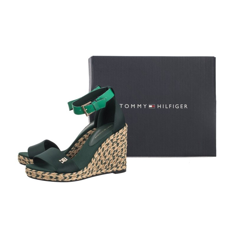 Tommy Hilfiger Colorful High Wedge Satin Sandal Hunter FW0FW07914 MBP (TH1057-a) batai