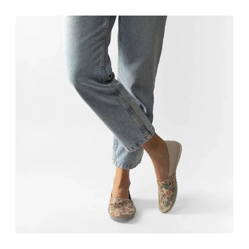 Maciejka Beżowe/Kwiaty 1930B-04/00-0 (MA1175-a) balerīnas