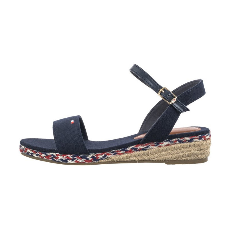 Tommy Hilfiger Rope Wedge Sandal T3A7-33283-1703 800 Blue (TH1077-a) kurpes