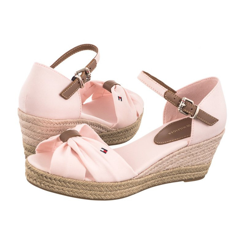 Tommy Hilfiger Basic Open Toe Mid Wedge Whimsy Pink FW0FW04785 TJQ (TH1078-b) batai