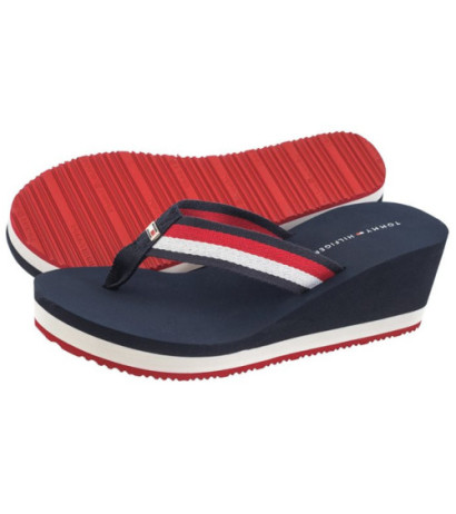 Tommy Hilfiger Corporate Wedge Beach Sandal Red/White/Blue FW0FW07987 0G0 (TH1080-a) kingad