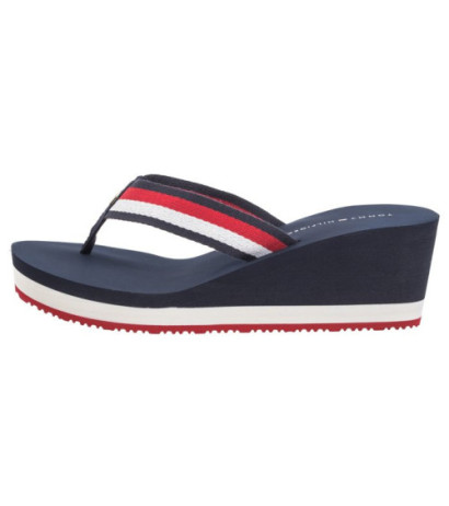 Tommy Hilfiger Corporate Wedge Beach Sandal Red/White/Blue FW0FW07987 0G0 (TH1080-a) shoes