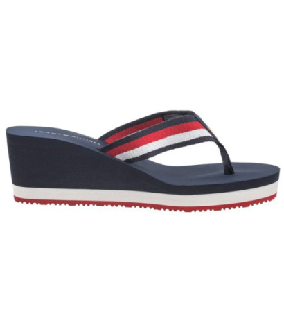 Tommy Hilfiger Corporate Wedge Beach Sandal Red/White/Blue FW0FW07987 0G0 (TH1080-a) shoes