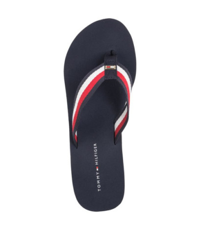 Tommy Hilfiger Corporate Wedge Beach Sandal Red/White/Blue FW0FW07987 0G0 (TH1080-a) shoes