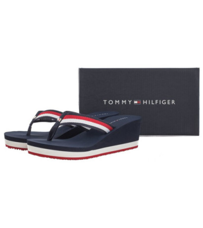 Tommy Hilfiger Corporate Wedge Beach Sandal Red/White/Blue FW0FW07987 0G0 (TH1080-a) shoes