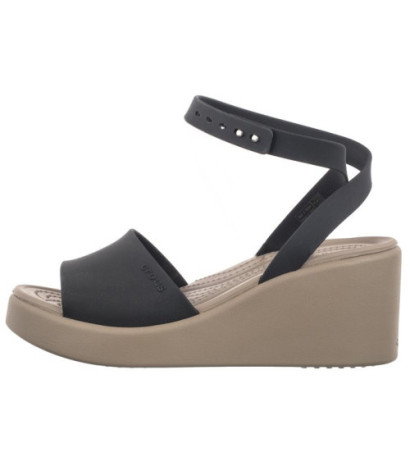 Crocs Brooklyn Ankle Strap Wedge Black/Mushroom 209406-07H (CR303-a) kurpes