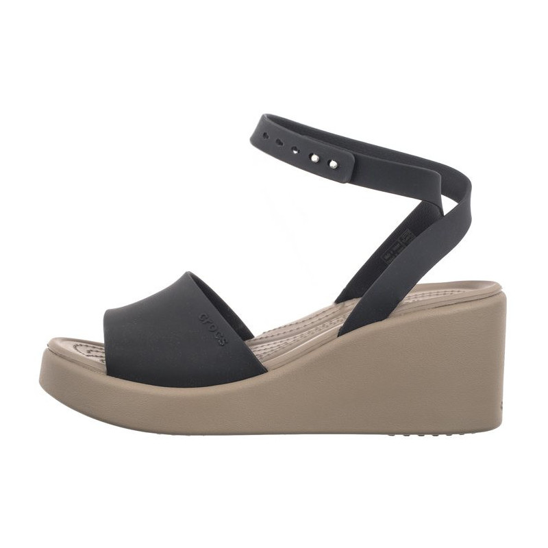 Crocs Brooklyn Ankle Strap Wedge Black/Mushroom 209406-07H (CR303-a) batai
