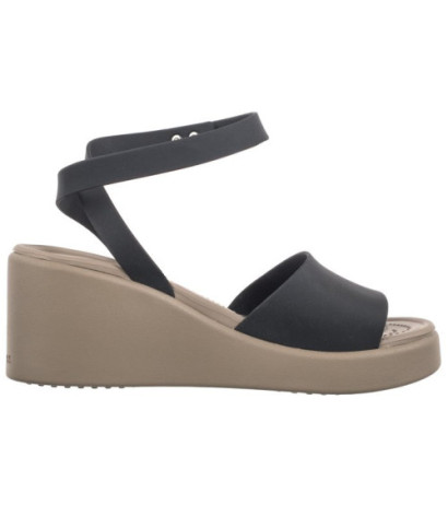 Crocs Brooklyn Ankle Strap Wedge Black/Mushroom 209406-07H (CR303-a) batai