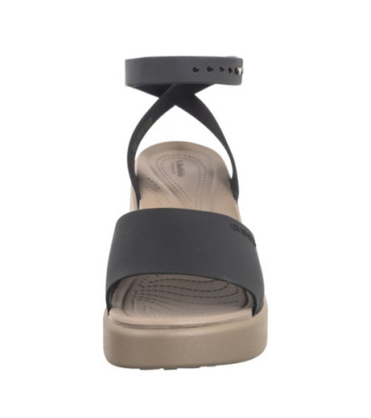 Crocs Brooklyn Ankle Strap Wedge Black/Mushroom 209406-07H (CR303-a) kurpes